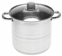 GARNEK STALOWY Z Pokrywką Głęboki Wysoki 5,2l 20cm INDUKCJA Gaz 542