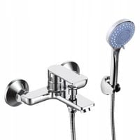 Bateria wannowa z prysznicem chrom zestaw wannowo prysznicowy ze słuchawką