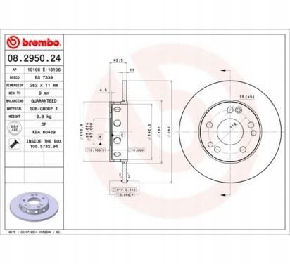 TARCZA HAM PRZOD 262X11 P BREMBO na Arena.pl