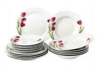 Serwis obiadowy porcelanowy TULIPANY 18 el. Zestaw obiadowy na święta