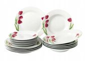 Serwis obiadowy porcelanowy TULIPANY 18 el. Zestaw obiadowy na święta