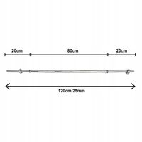 Gryf Prosty stalowy sztanga 120cm 25mm stalowy