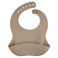 CANPOL Wodoodporny śliniak silikonowy z kieszonką beżowy