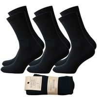 Skarpetki sportowe PÓŁ-FROTTE CZARNE gładkie bawełna 38-40