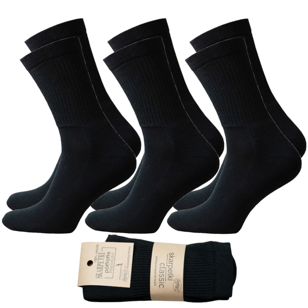 Skarpetki sportowe PÓŁ-FROTTE CZARNE gładkie bawełna 38-40 zdjęcie 1