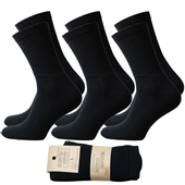 Skarpetki sportowe PÓŁ-FROTTE CZARNE gładkie bawełna 44-46