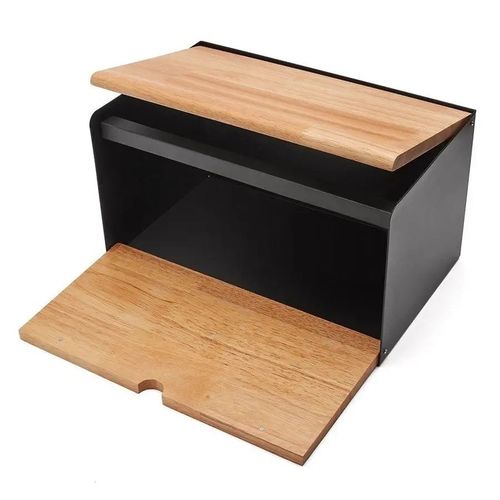 Chlebak Stalowo Bambusowy Pojemnik na Pieczywo Nowoczesny Design na Arena.pl