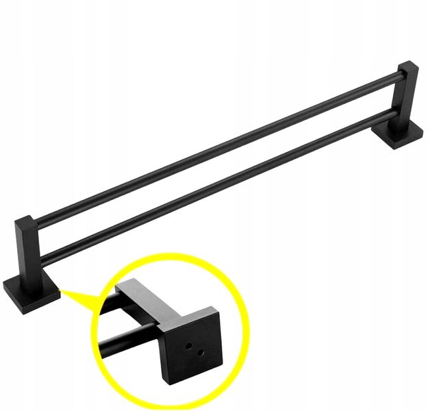 Wieszak Ścienny Łazienkowy Na Ręczniki Czarny 40Cm zdjęcie 16