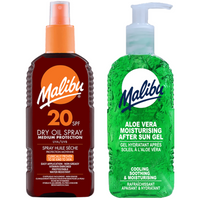 Malibu SPF20 Olejek Brązujący 200ml + Aloe Żel Po Opalaniu 200ml