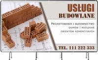 BANER REKLAMOWY 130x80 cm plandeka różne wzory USŁUGI BUDOWLANE
