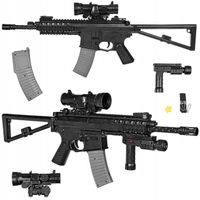 KARABIN SNAJPERSKI MASZYNOWY NA KULKI AIRSOFT LASER LUNETA LATARKA PASEK