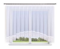 Firana gotowa 300x110 łuk,biały woal,gipiura 15cm