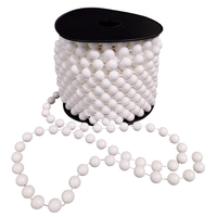 ŁAŃCUCH CHOINKOWY BIAŁY długi 10 m koraliki na choinkę GIRLANDA ŚWIĄTECZNA