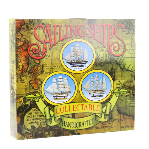 Model Kolekcjonerski Dekoracyjny Statek Żaglowiec Fregata Biały 49x43cm na Arena.pl