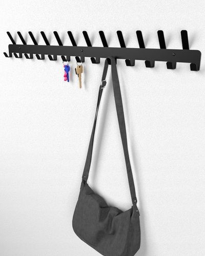 Wieszak Na Ubrania Ścienny Klucze Wiszący Na Ręczniki 25 Haków Czarny na Arena.pl