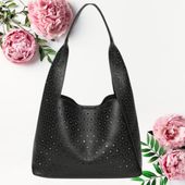 Stylowa torebka z eko skóry z mini-kosmetyczką Ażurowa torebka shopper