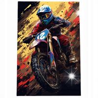 Obraz 90x60 samochody motor cross aprilla kawasaki enduro abstrakcja art