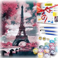 Zestaw do malowania po numerach - wieża Eiffla