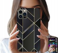 ETUI DO IPHONE 12 PRO MAX - ZŁOTE RAMKI, ELEGANCKIE WZORY + SZKŁO