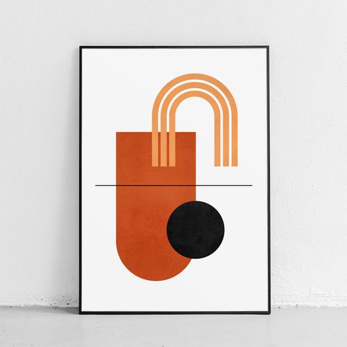 Plakat geometria boho styl 40x50 cm w czarnej ramie na Arena.pl