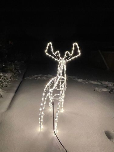 RENIFER ŚWIECĄCY LED DUŻY Z RUCHOMĄ GŁOWĄ BIAŁY CIEPŁY IP44 ZEWNĘTRZNY na Arena.pl