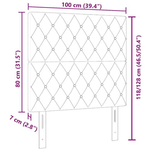 Wezgłowie LED Ze LED Lights Argyle ciemno szary 100 cm Aksamit na Arena.pl