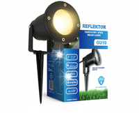 3xREFLEKTOR LAMPA OGRODOWA SPIKE WBIJANA CZARNA IP65 LED GU10 LEDSYSTEMS