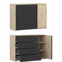 SYSTEM AURA Komoda 100 ARTISAN/CZARNY szuflady szafka PRODUCENT