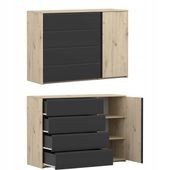 SYSTEM AURA Komoda 100 ARTISAN/CZARNY szuflady szafka PRODUCENT