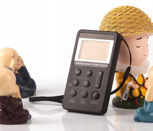 MINI RADIO CYFROWE PROGRAMOWANIE AKUMULATOR SŁUCH + naklejka na Arena.pl