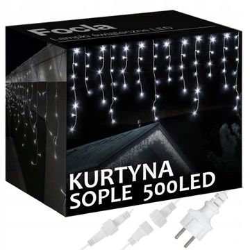 SOPLE FLASH 500 LED ZEWNĘTRZNE BIAŁE ZIMNE CHOINKOWE lampki z Flashem na Arena.pl