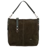 VEZZE torebka damska zamszowa worek z paskiem na ramię V551 khaki