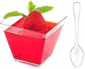50XPucharki PIRAMIDA 60ml+łyżeczki 50szt NA PRZEKĄSKI POJEMNIKI NA DESERY zdjęcie 5