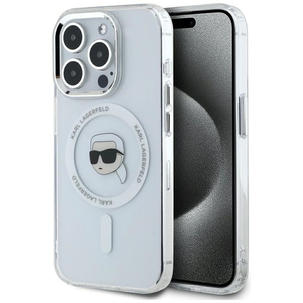 Etui Karl Lagerfeld do iPhone 15 Pro Max, Biały, MagSafe zdjęcie 1