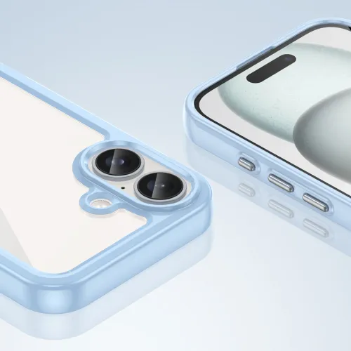 etui outer space case z żelową ramką do iphone 16 plus - niebieskie na Arena.pl