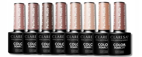 CLARESA PERFECT NUDE 1-8 LAKIER HYBRYDOWY ZESTAW KOLEKCJA BEŻE TPO FREE na Arena.pl