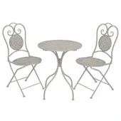 VidaXL 3-cz. zestaw mebli bistro, stal, szary