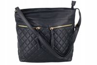 Torebka damska listonoszka klasyczna miękka z długim paskiem pikowana