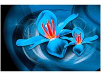 60X40CM NIEBIESKIE KOSMICZNE KWIATY JAKUB BANAŚ OBRAZ