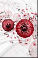 100 70CM OBRAZ PŁÓTNO CZERWONE DMUCHAWCE 5 PŁÓTNO RAMA