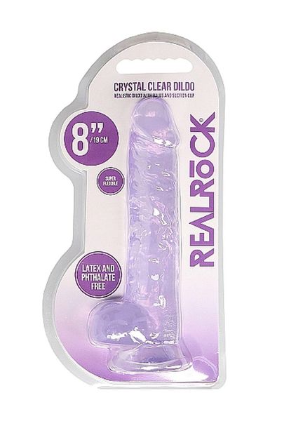 8"" / 20 cm Realistic Dildo With Balls - Purple zdjęcie 2