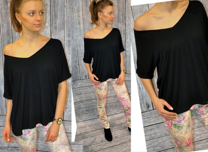 MIKOS*NOWOSĆ BLUZKA OVERSIZE, KIMONO Z DEKOLTEM SM zdjęcie 3