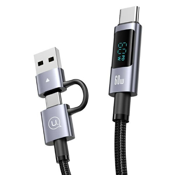 usams kabel 6w1 fast charging 60w 2m     data cable digital display zdjęcie 2