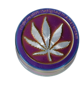 Młynek do Tytoniu Ziół Suszu CBD Grinder Tęczowy z Liściem Marihuany