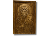 Płaskorzeźba Matka Boska Częstochowska Drewniana Obraz Prezent  31