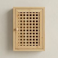 WISZĄCA SZAFKA NA KLUCZE BAMBUSOWA BRĄZOWA 19X27X6 CM Z 6 HACZYKAMI