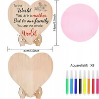 drewniane serce dzień mamy diy na podstawce