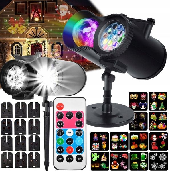 PROJEKTOR LED ŚNIEG ŚWIĄTECZNY NA PILOT LASEROWY REFLEKTOR NA DOM RZUTNIK zdjęcie 1