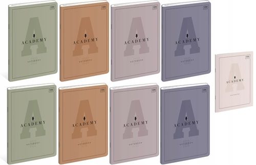 ZESTAW ZESZYTÓW ZESZYT ACADEMY A5 INTERDRUK 8 KOLORÓW + NOTES A6 GRATIS KPL na Arena.pl