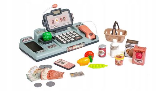 KASA FISKALNA Dla dzieci ZABAWKOWA zestaw SKANER WAGA TELEFON KOSZ ZAKUPY na Arena.pl